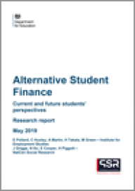 Alternative Student Finance: current and future students’ perspectives