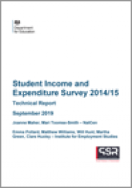 Student Income and Expenditure Survey 2014/15 